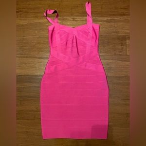 Hot pink form fitting going out dress. Size small or size 0 / 2